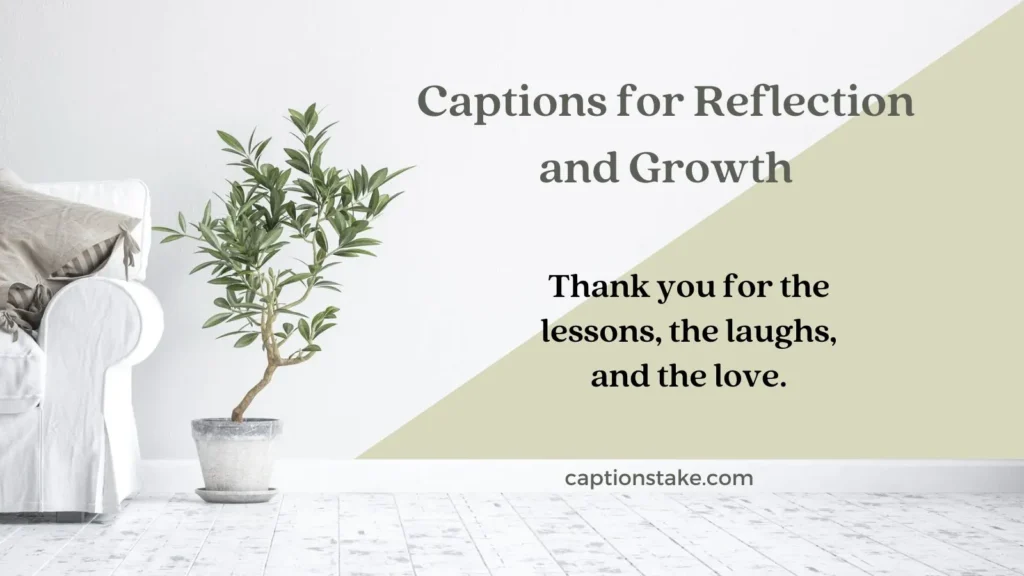Captions for Reflection and Growth
