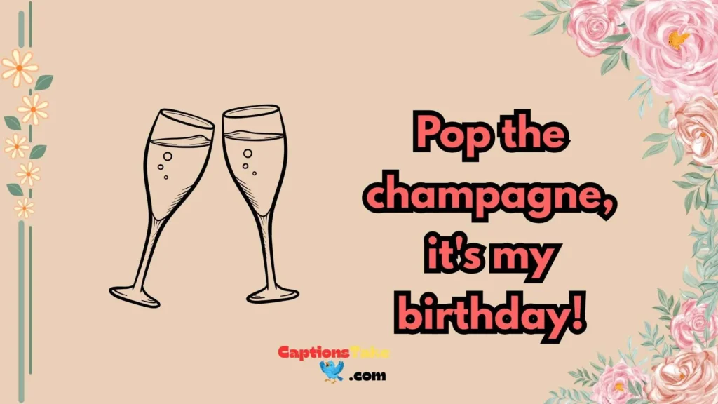 Champagne Birthday Captions