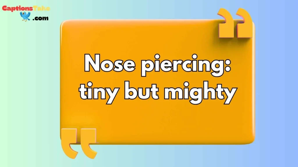 Nose Piercing Captions