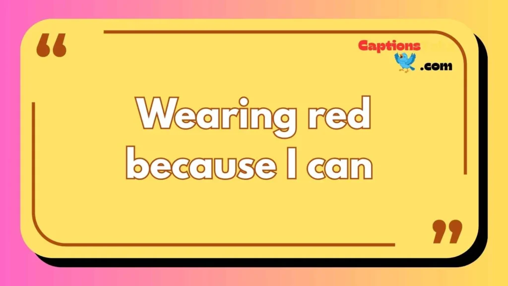 Red Dress Confidence Captions