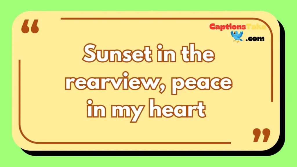 Sunset Driving Captions